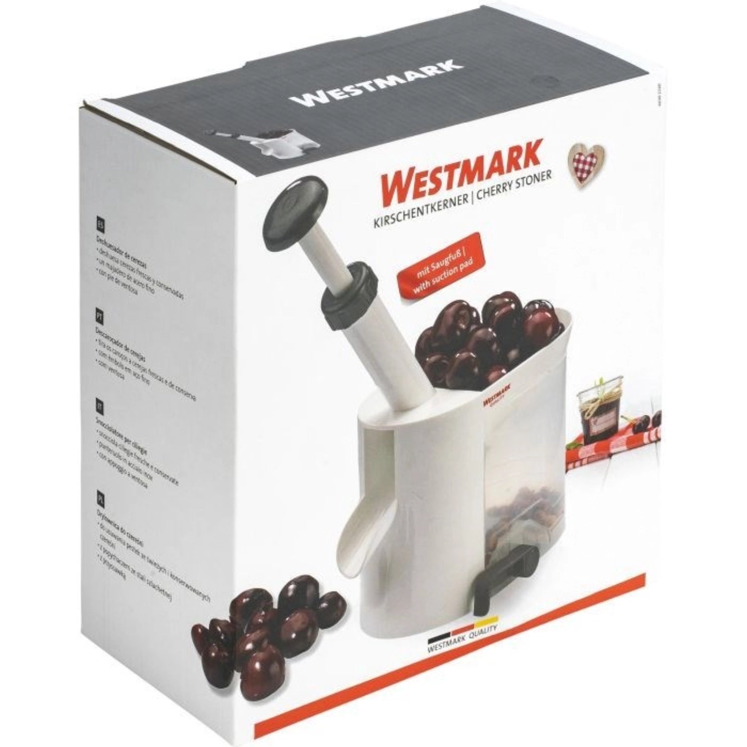 Cherry stoner, white, 21.5x20x9.5cm