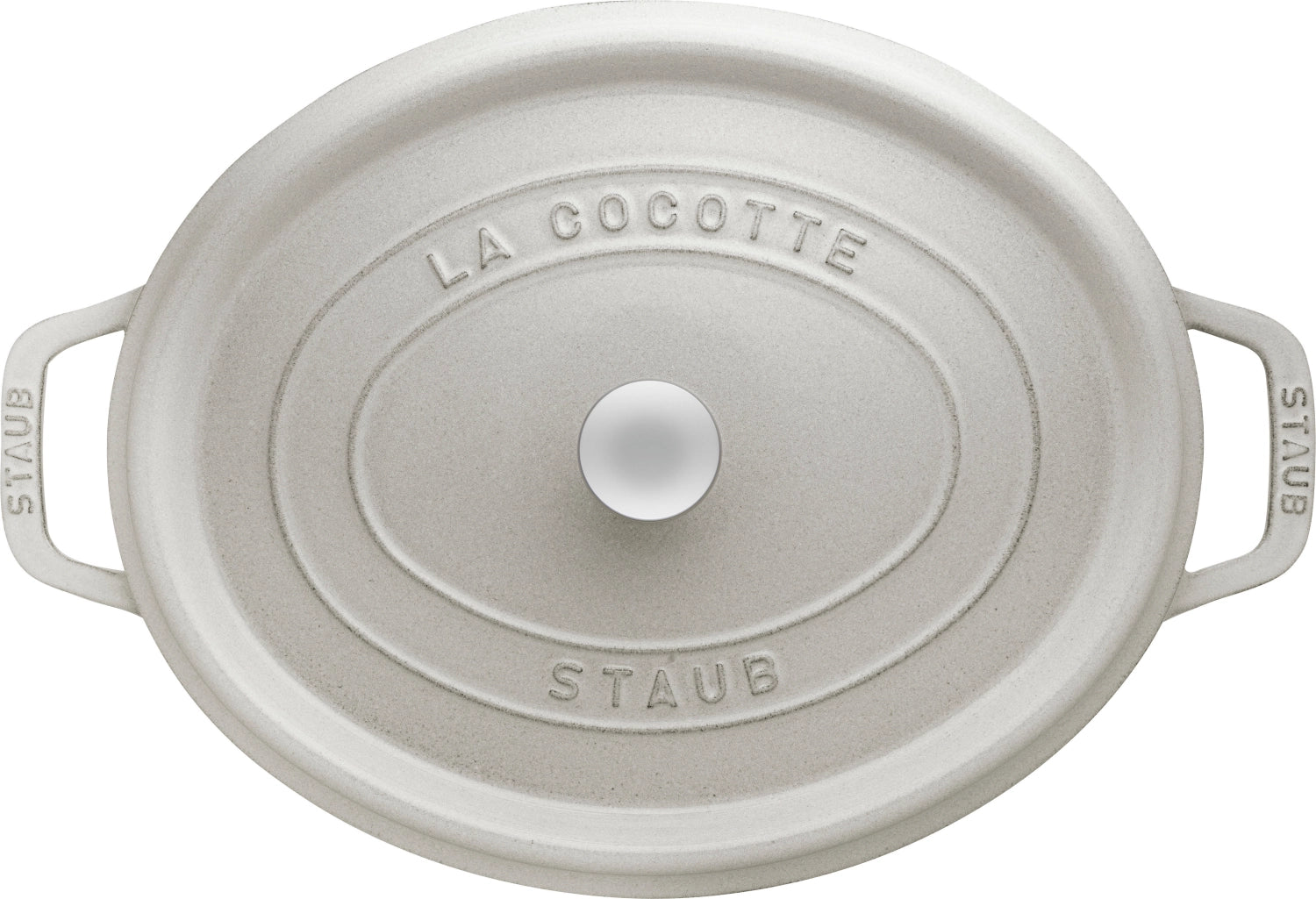 Elegante ovale Cocotte von Staub mit 6,7 l, perfekt für köstliche Eintöpfe und Braten, die stilvoll serviert werden.