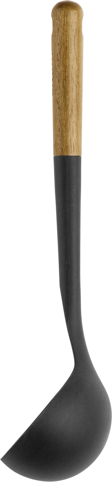 Praktische Suppenkelle von Staub: 31 cm aus Akazie und hitzebeständigem Silikon, ideal für jede Küche. Perfekt für Suppen und Saucen!