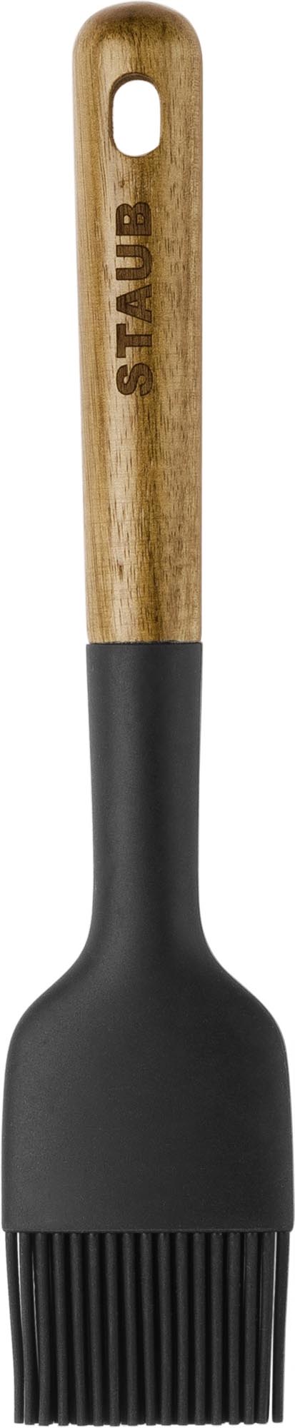 Eleganter 22 cm Backpinsel von Staub aus Akazienholz mit hitzebeständigen Silikonborsten, ideal für Backen und Kochen.