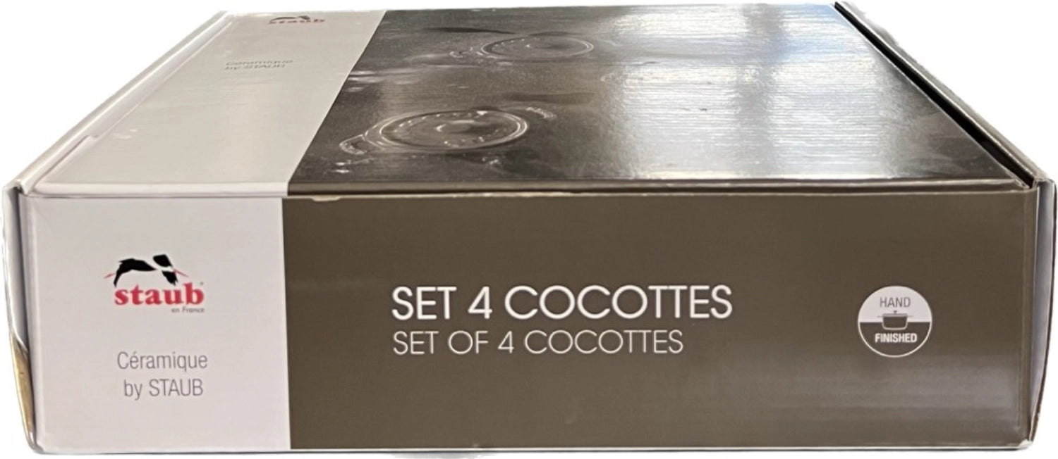 4er Set Keramik Mini Cocotte rund kirschRot 0.2l D10 cm