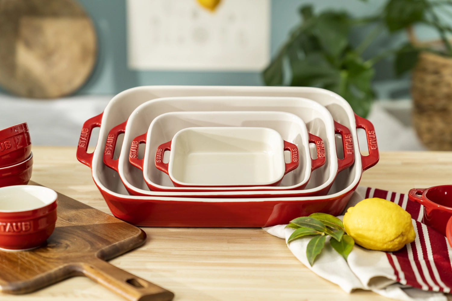 Erleben Sie die rechteckige Auflaufform von Staub: stilvolles Design, langlebige schwarze Emaillierung und optimale Wärmeverteilung – perfekt für köstliche Aufläufe!