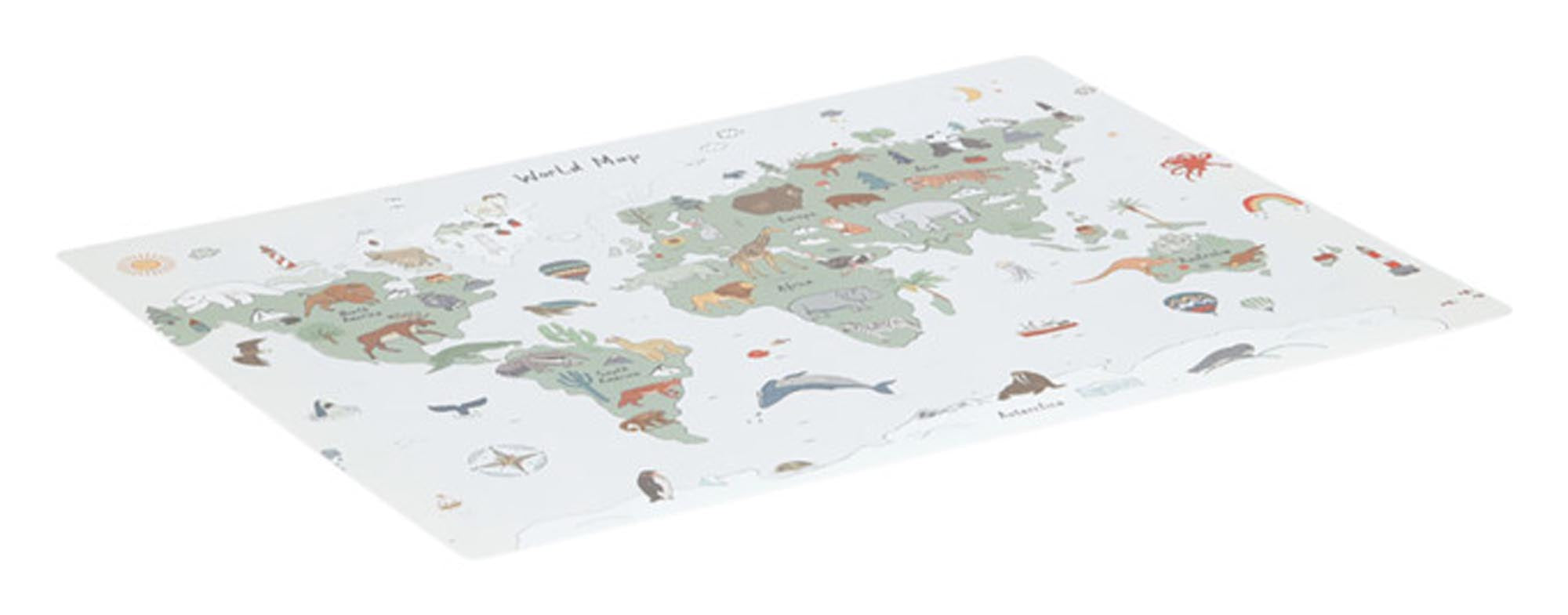 Entdecken Sie die ZELLER Schreibtischunterlage World 60x45 cm – idealer Schutz für Ihren Tisch, stilvolles Weltkarten-Design, vielseitig einsetzbar!