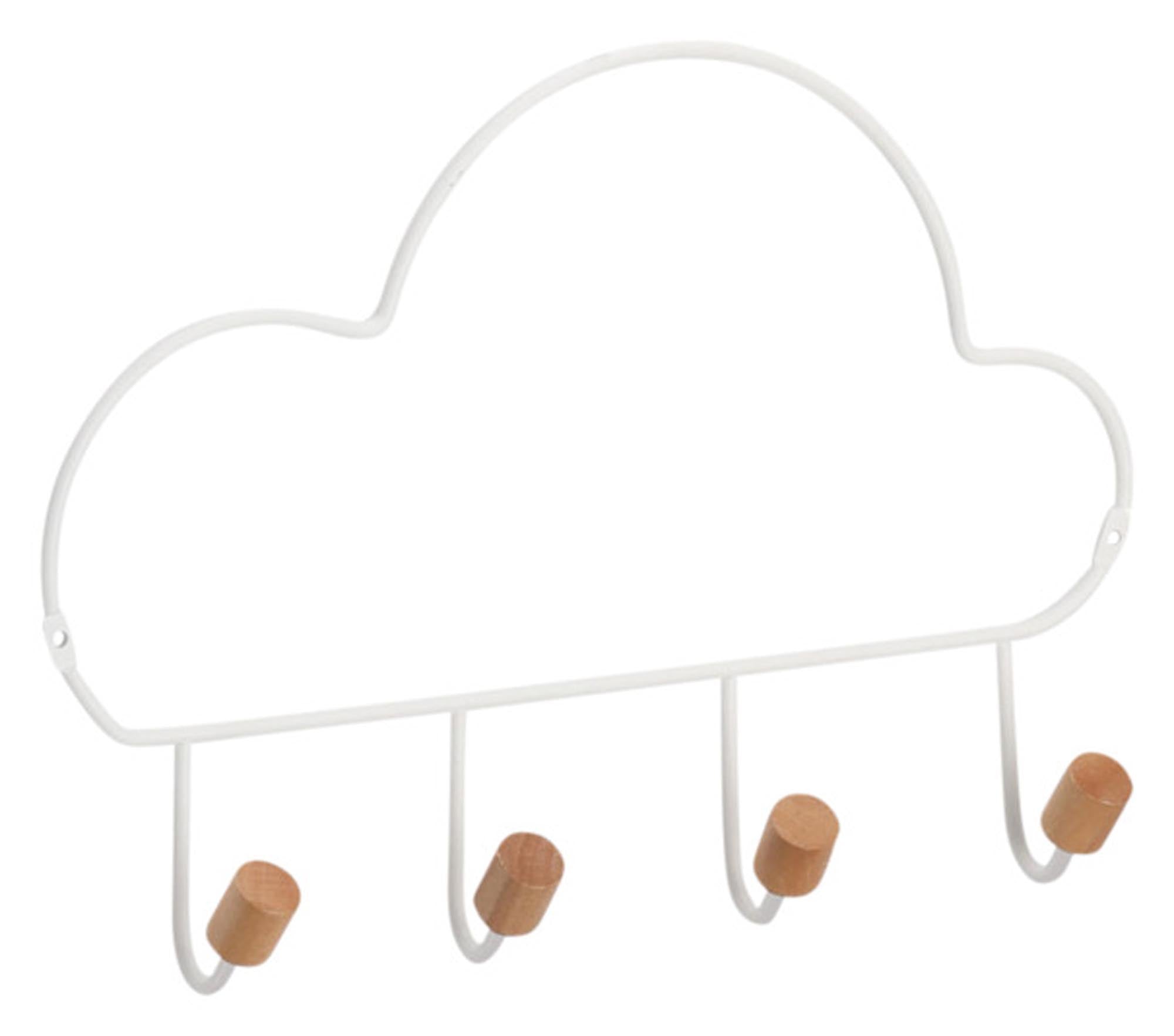 Entdecken Sie die ZELLER Hakenleiste Cloud in Weiß (30x5x21.5 cm) – stilvolle Aufbewahrung für Jacken und Taschen, ideal für jeden Flur.