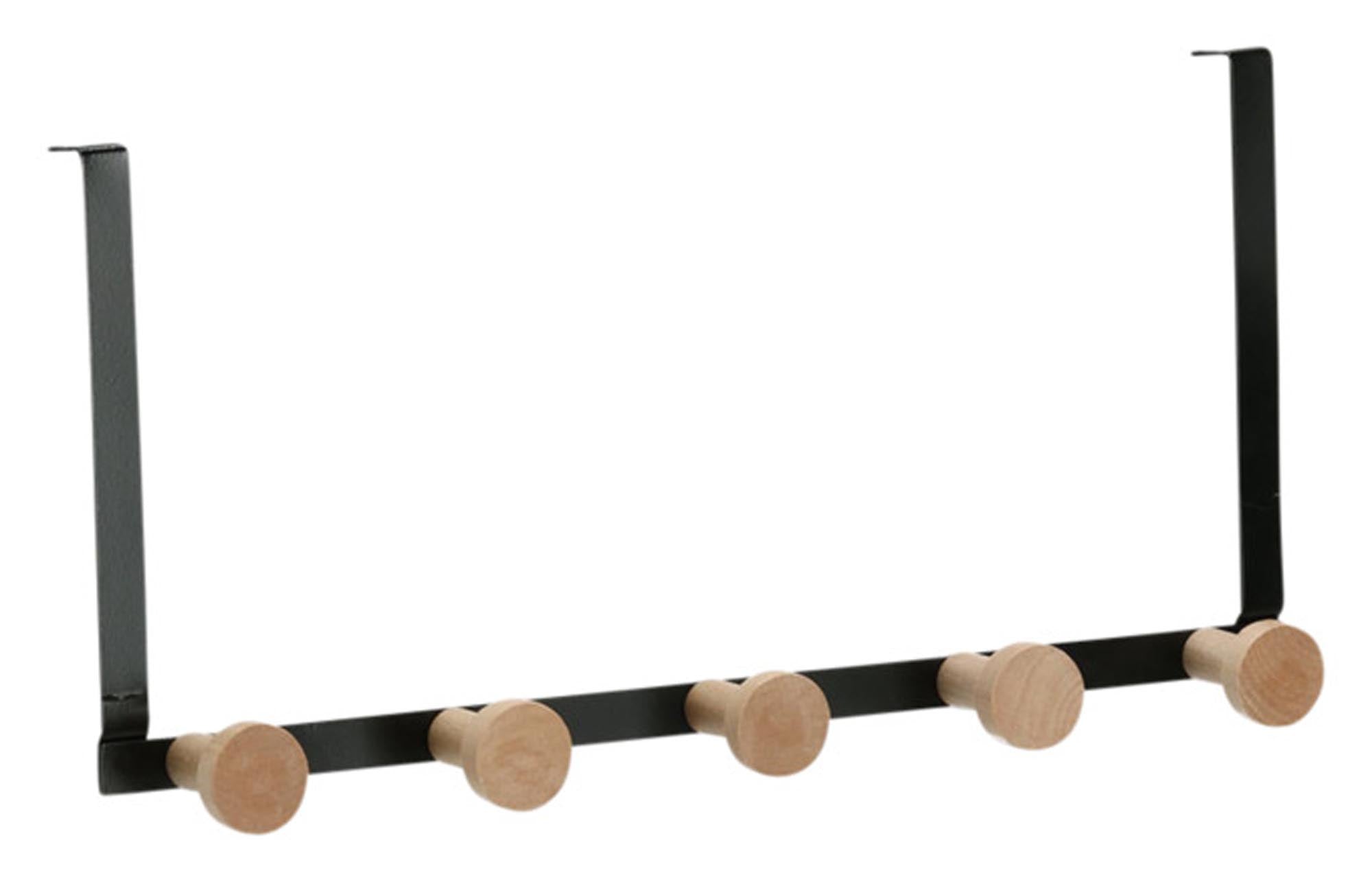 Entdecken Sie die ZELLER Türhakenleiste in Schwarz (37.5x9x18 cm) – stilvolle und praktische Aufbewahrungslösung für Ihren Eingangsbereich.