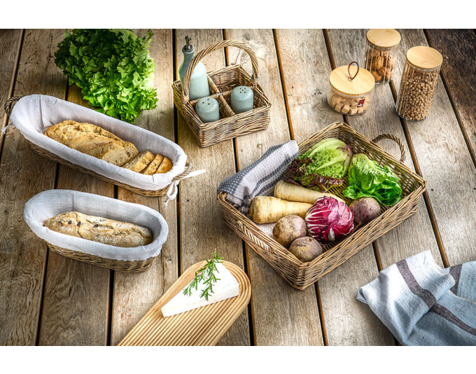 Eleganter Baguette-Brotkorb (49x14x10 cm) von ZELLER PRESENT: Stilvolle Präsentation, hochwertige Materialien, inkl. Frischhaltebeutel.