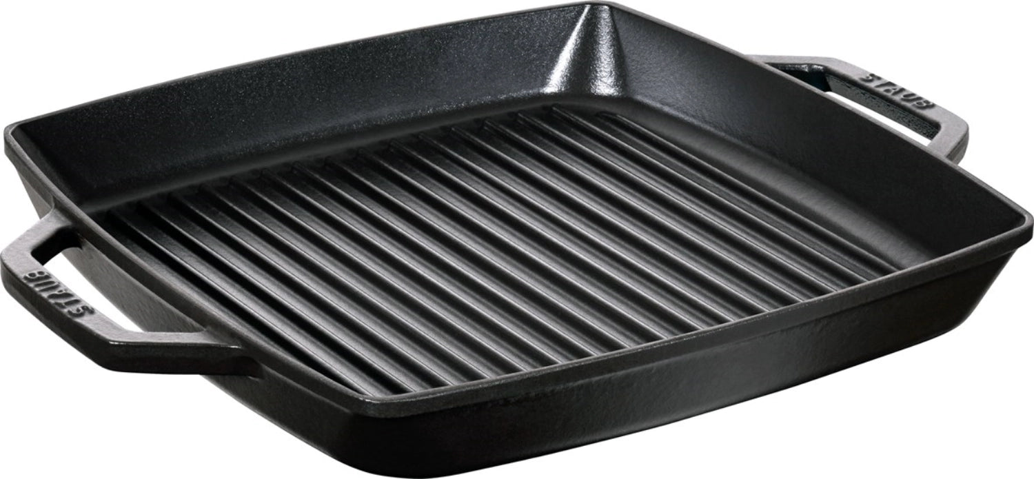 Grillpfanne 33 cm, Schwarz, Gusseisen