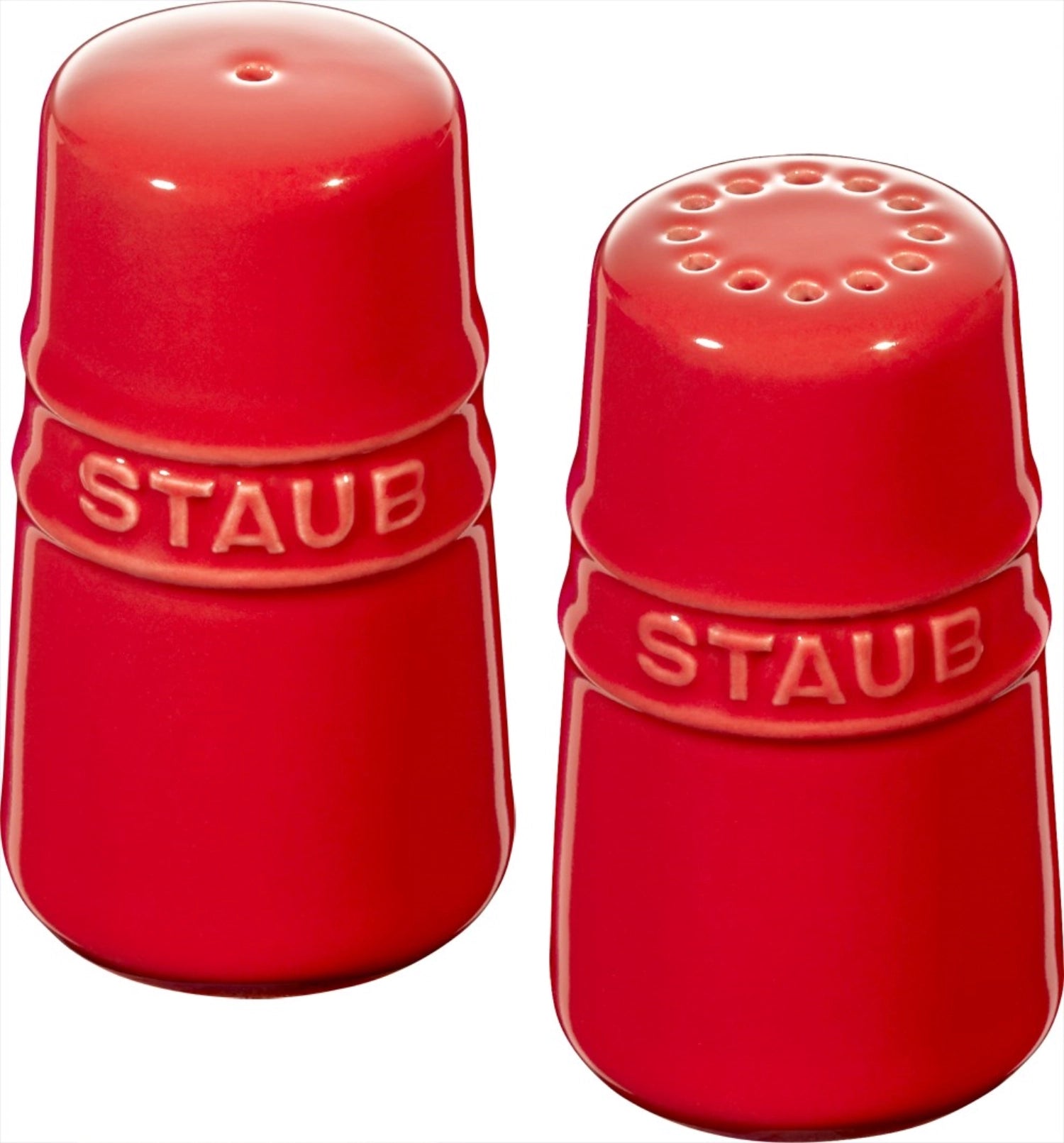 Shaker di sale e pepe in ceramica, rosso