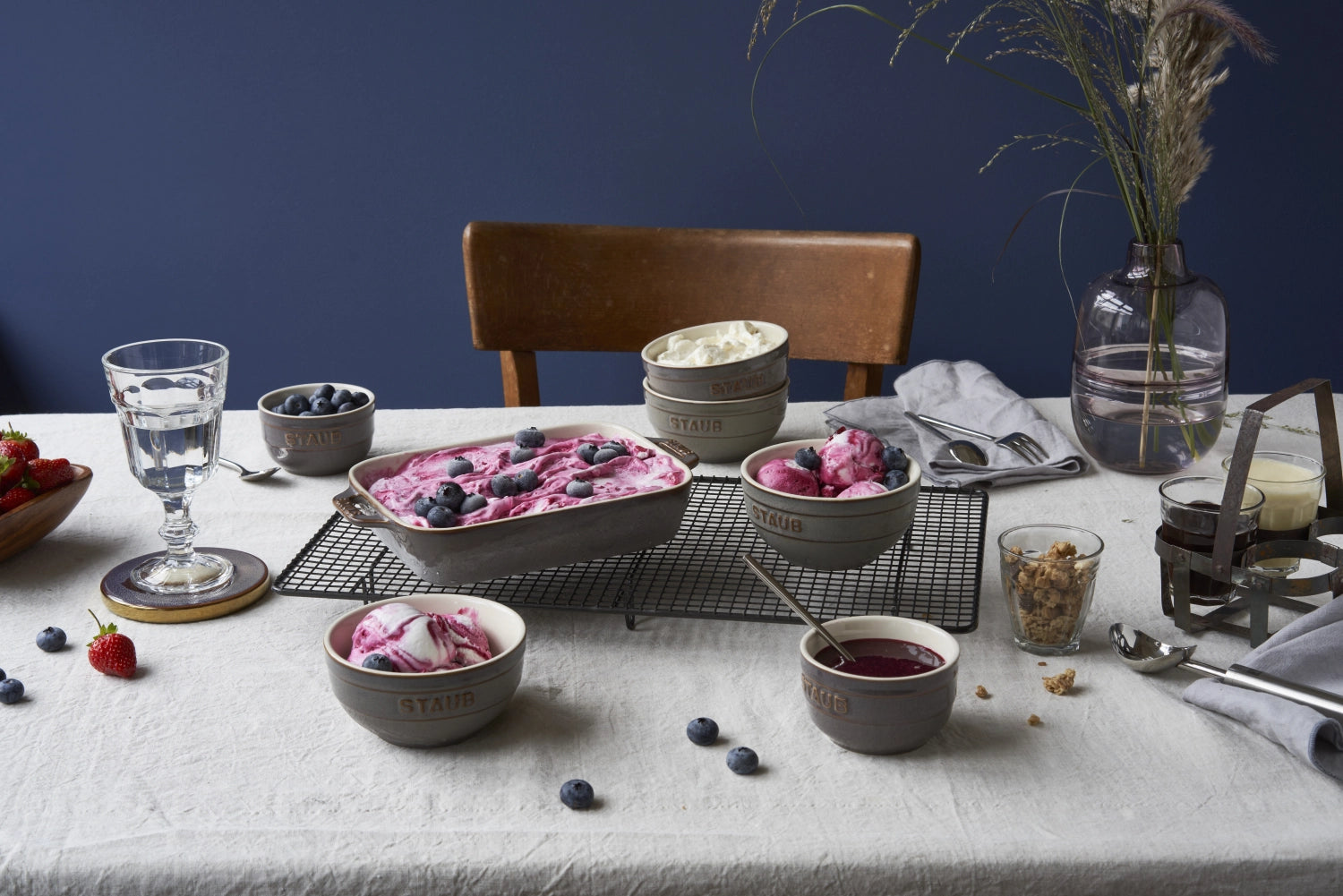 Keramik Schüssel klein, antik-grau, 12 cm