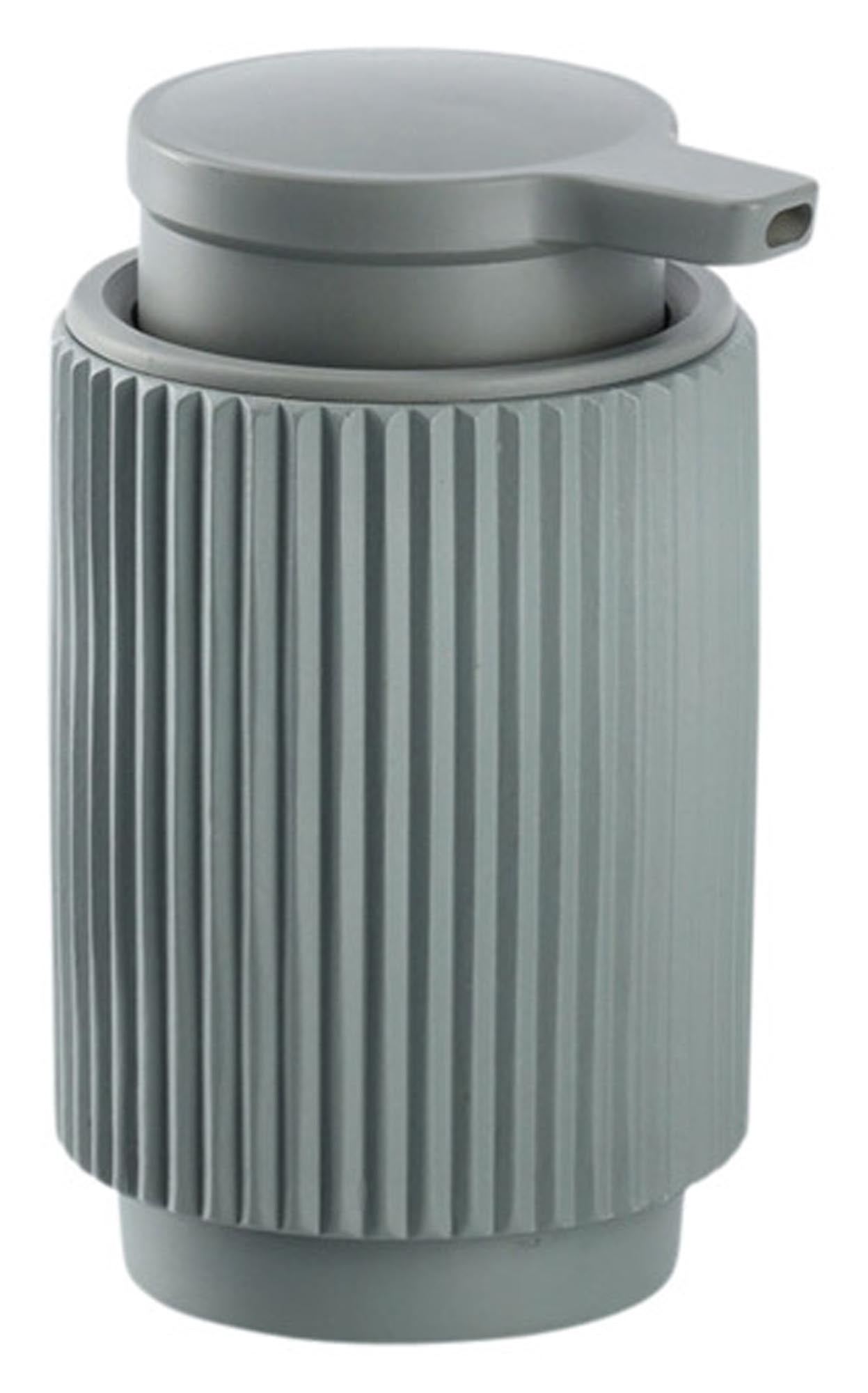 Eleganter ZELLER Seifenspender Stripes in grün, 8x13,5 cm, aus robustem Kunststoff. Ideal für Flüssigseife, Lotionen und Desinfektionsmittel.