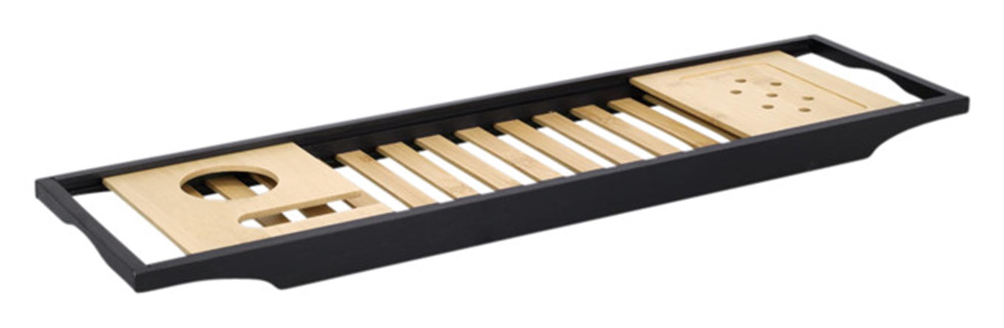 Entdecken Sie die ZELLER Badewannenablage schwarz/natur (70x20x3.5 cm) aus hochwertigem Bambus. Ideal für Badutensilien, stilvoll und langlebig.