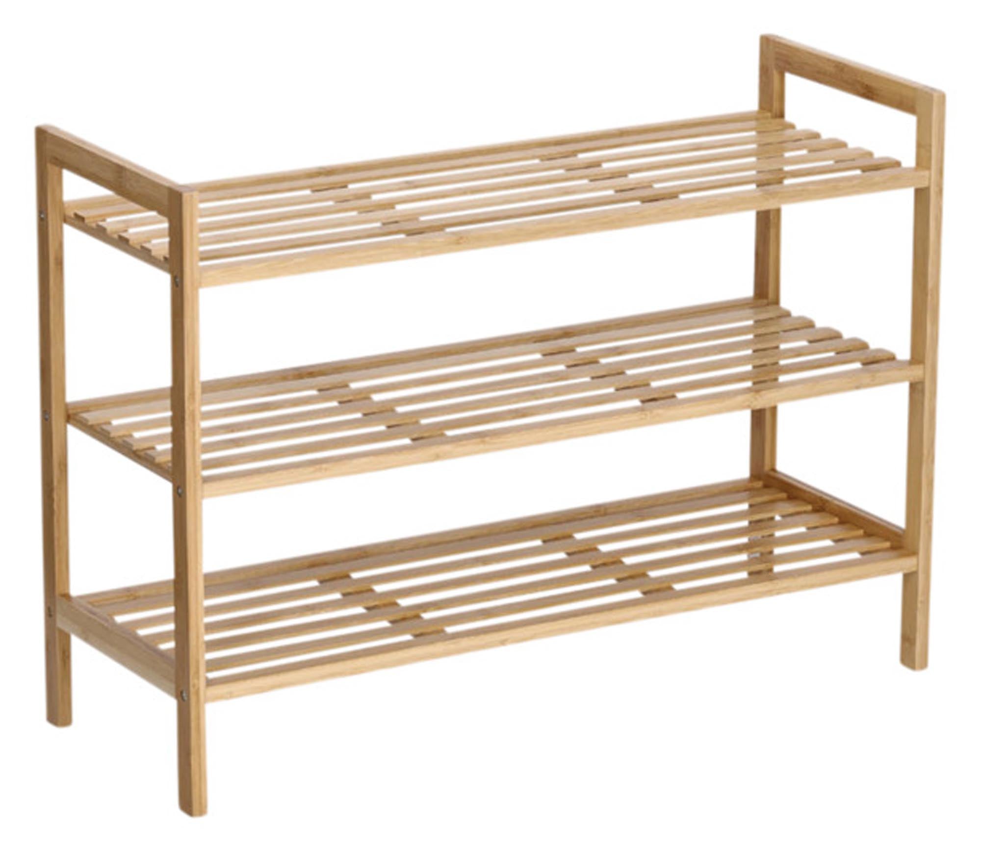 Entdecken Sie das ZELLER Schuhregal aus Bambus mit 3 Ablagen (70x26x50 cm) – stilvoll, robust und ideal für Ihre Schuhaufbewahrung.