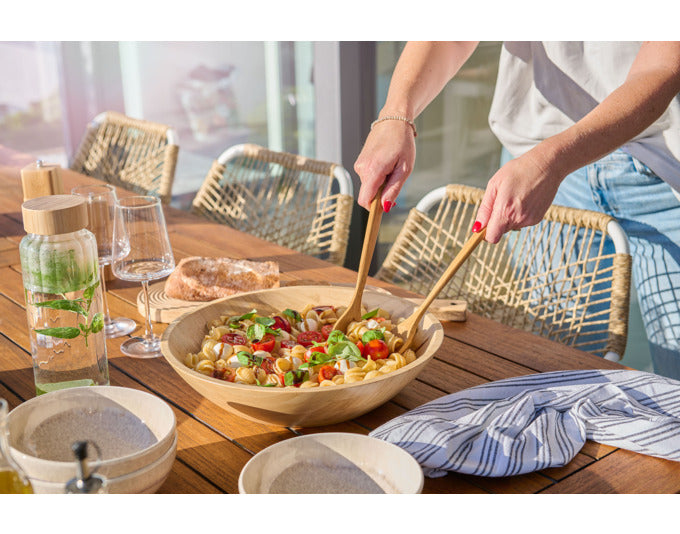 Stilvolle Bambusschale ø 34.5x8 cm, umweltfreundlich, antibakteriell, ideal für Salate & Snacks, pflegeleicht, von ZELLER PRESENT.