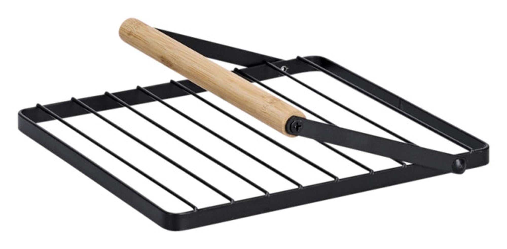 Eleganter ZELLER Serviettenhalter aus Metall und Gummibaum, 18x19.2x2.5 cm, ideal für stilvolle Tischdekoration und Ordnung.