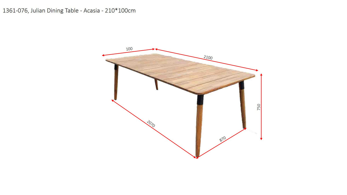 Julian Gartentisch in Natur präsentiert im Onlineshop von KAQTU Design AG. Gartentisch ist von Venture Home