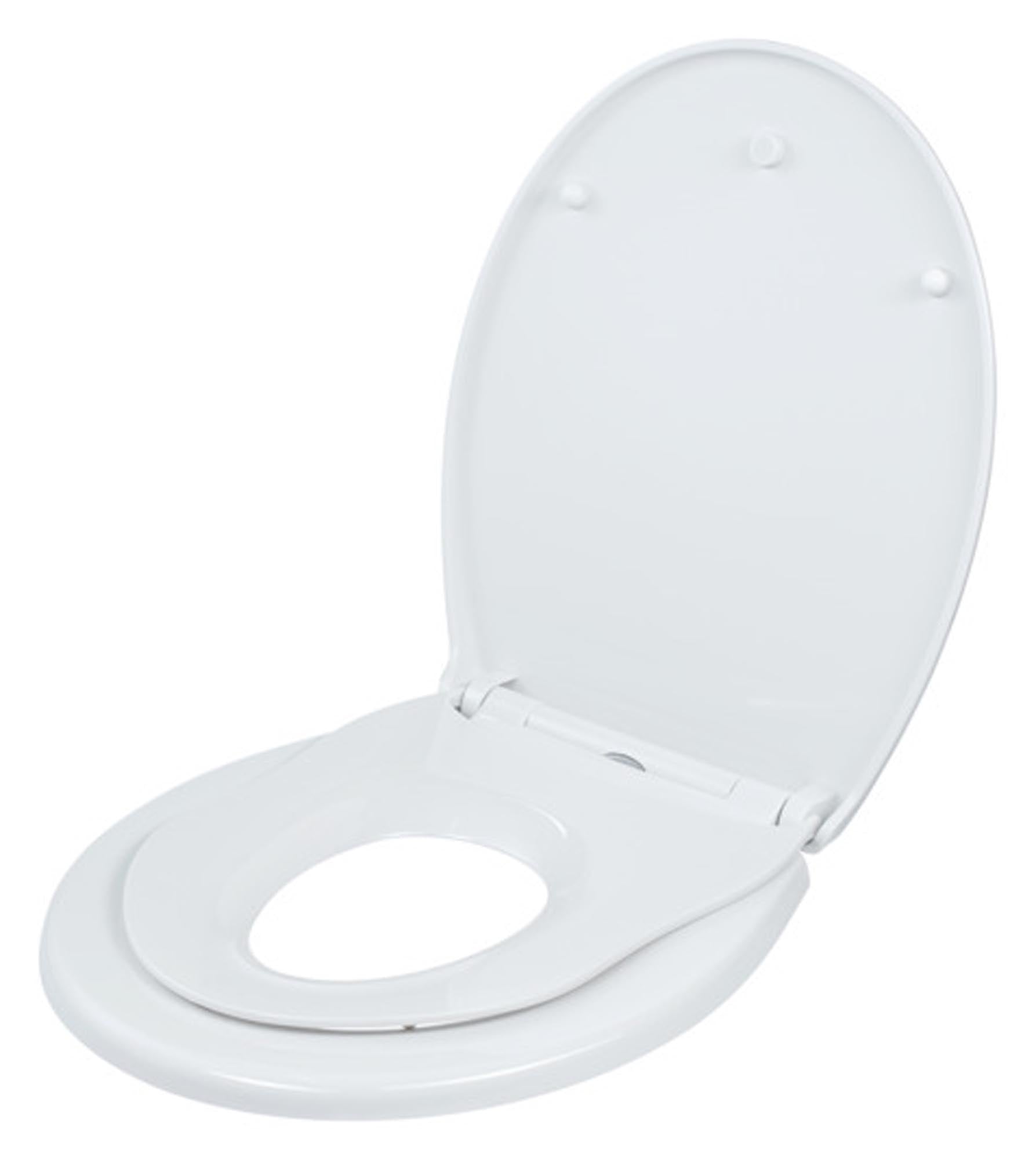 DIAQUA WC Sitz Family Tino Slow Motion in Weiß: sicher, komfortabel, antibakteriell, leicht zu reinigen, ideal für Familien. Zeitloses Design für jedes Badezimmer.