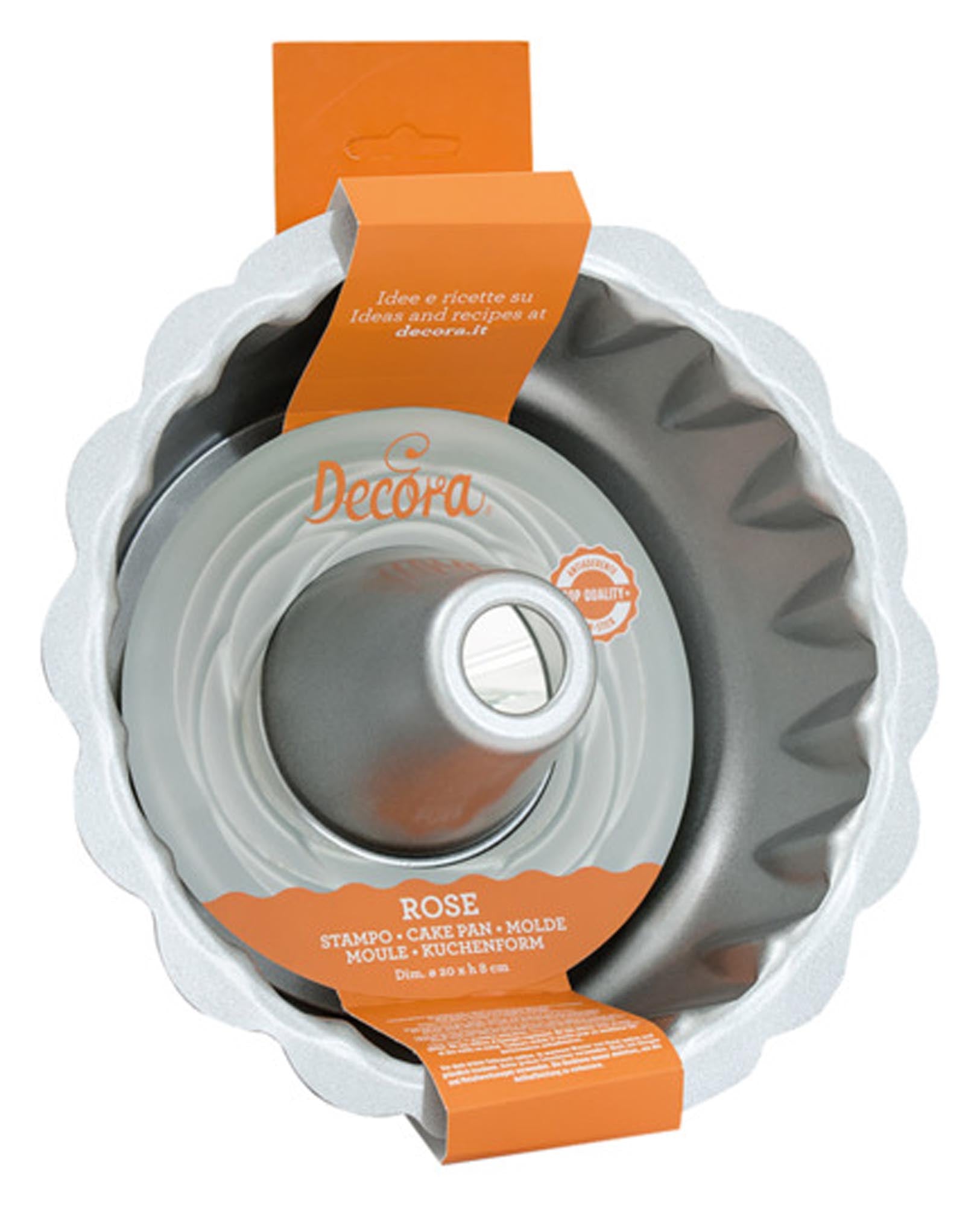 Die DECORA Backform Antihaft Rose (ø 20x8 cm) zaubert perfekte Rosenkuchen: antihaftbeschichtet, spülmaschinenfest, ideal für kreative Bäcker.