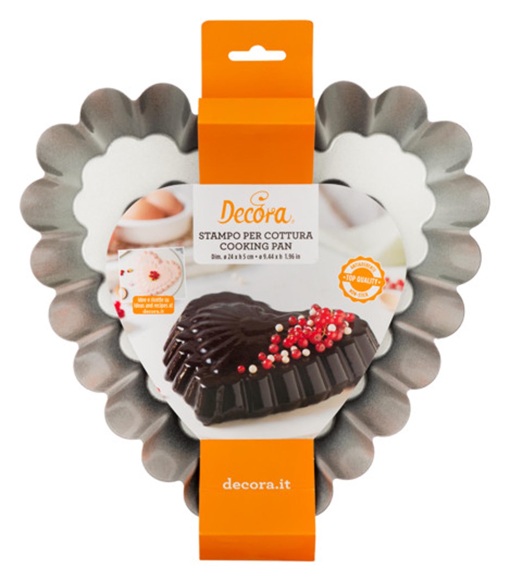 Herz-Backform ø 24x5 cm von DECORA: Perfekt für kreative Kuchen, Torten & Desserts. Antihaft, leicht zu reinigen, ideal für besondere Anlässe.