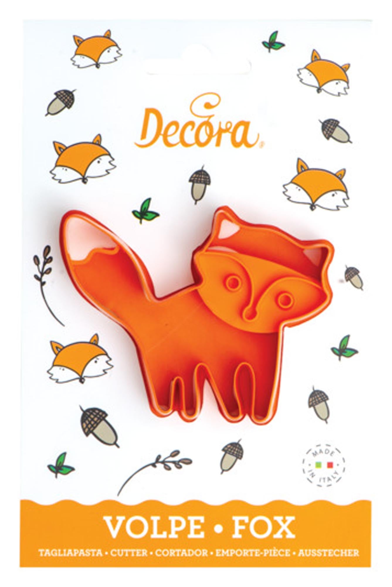 Der DECORA Fuchs-Ausstecher (7,5x10x2 cm) ist ideal für detailreiche Kekse aus Teig, Fondant oder Marzipan. Langlebig und spülmaschinenfest.
