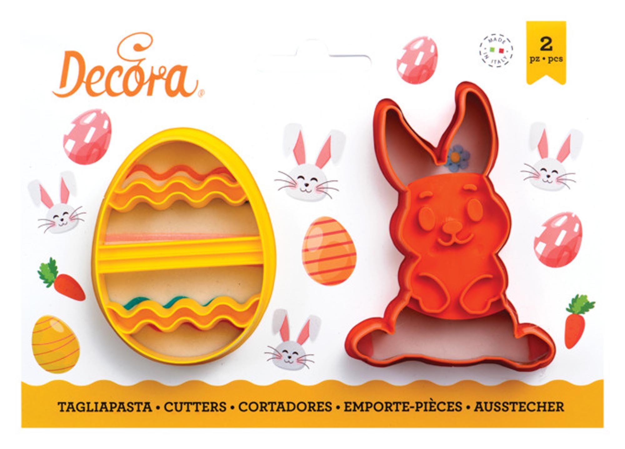 DECORA Ausstecher-Set: Hase & Ei aus Edelstahl für kreative Osterbäckerei. Ideal für Plätzchen, Fondant & Schokolade.