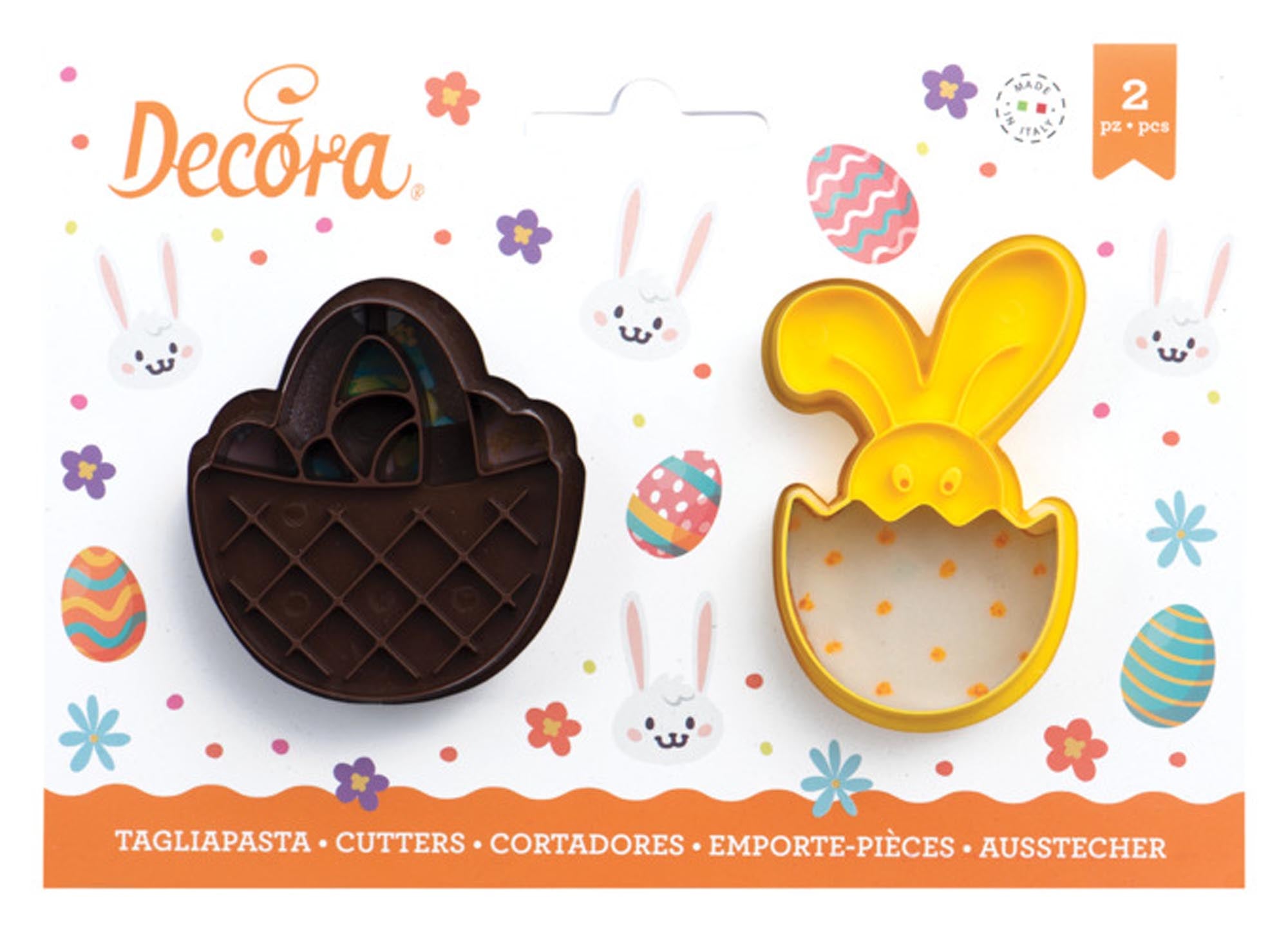 Zaubern Sie mit dem DECORA Ausstecher-Set '2er Hase & Korb' süsse Ostergebäcke aus Edelstahl – ideal für kreative Backmomente!