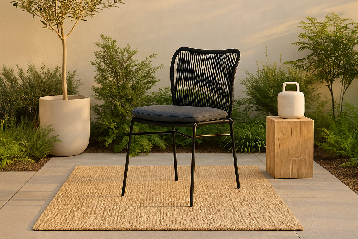 Julian Gartenstuhl in Schwarz präsentiert im Onlineshop von KAQTU Design AG. Gartenstuhl ist von Venture Home