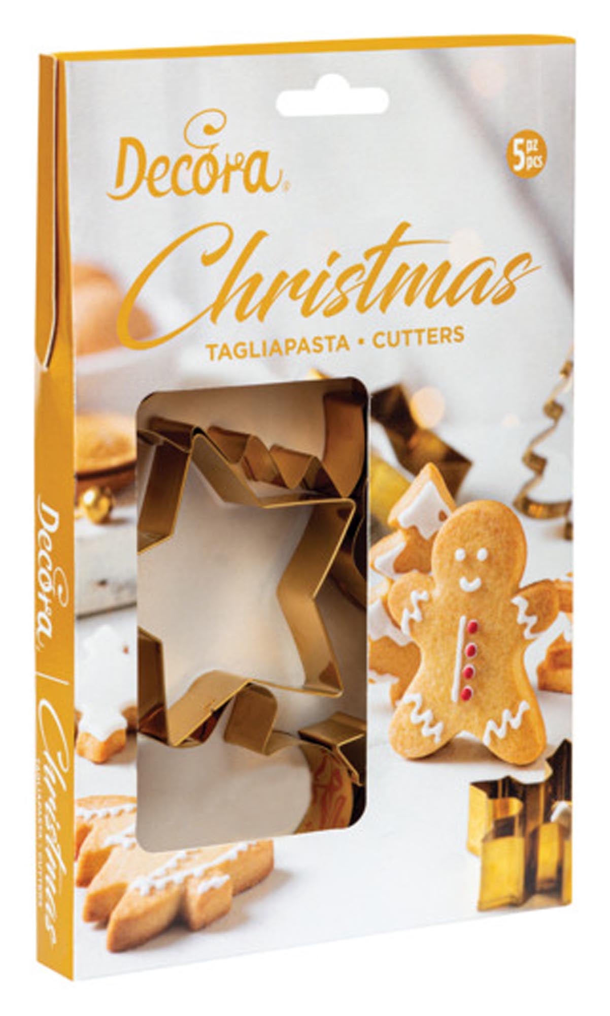 Verleihen Sie Ihren Weihnachtsplätzchen mit dem DECORA Ausstecher-Set 5er aus robustem Metall festliche Formen und Freude beim Backen!