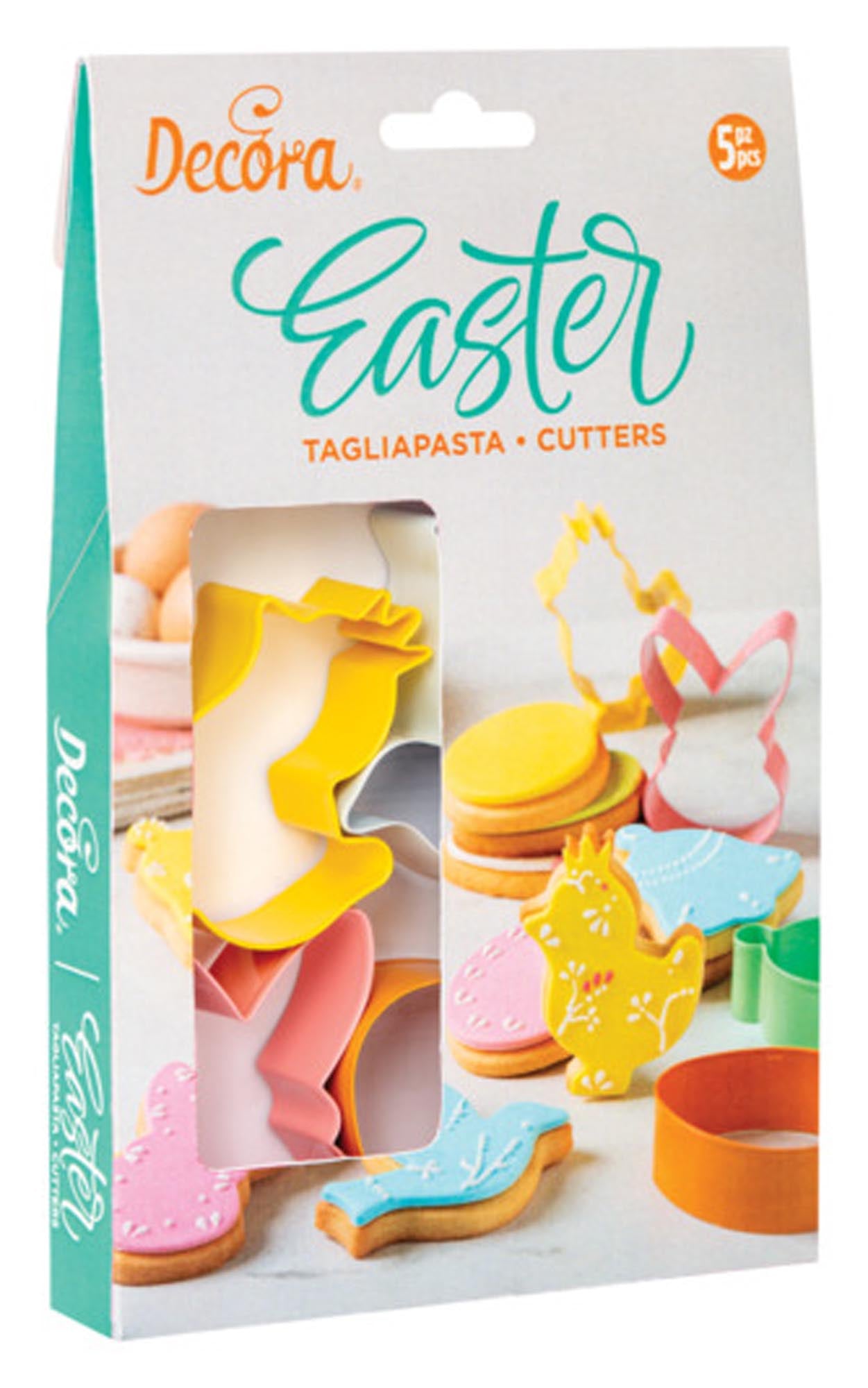 DECORA Ausstecher-Set Ostern: 5 Metallformen für Hase, Ei & Küken. Perfekt für kreative Osterbäckerei!