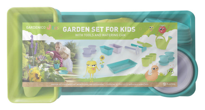 Entdecken Sie das GARDENICO KIDS Kinder-Pflanzset mittel – ideal für kleine Gärtner! Mit Werkzeugen, Töpfen und Anleitungen für kreative Naturerlebnisse.