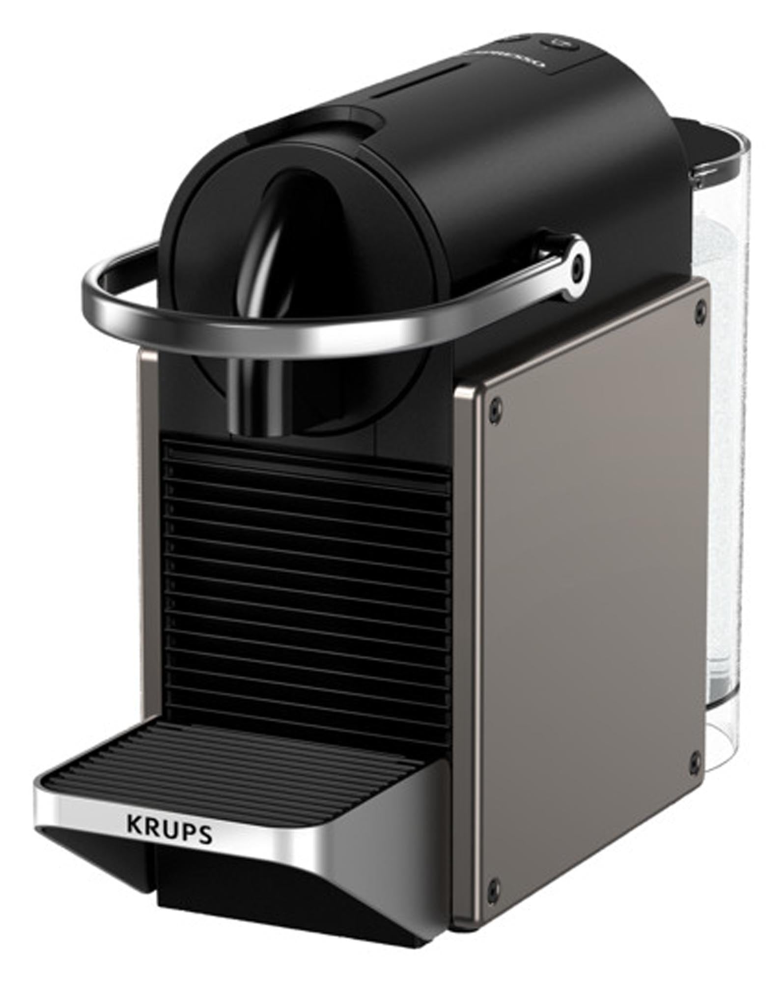 Entdecken Sie die KRUPS Nespresso Pixie Kaffeemaschine in Titan – kompakt, stilvoll und leistungsstark für perfekten Kaffeegenuss.