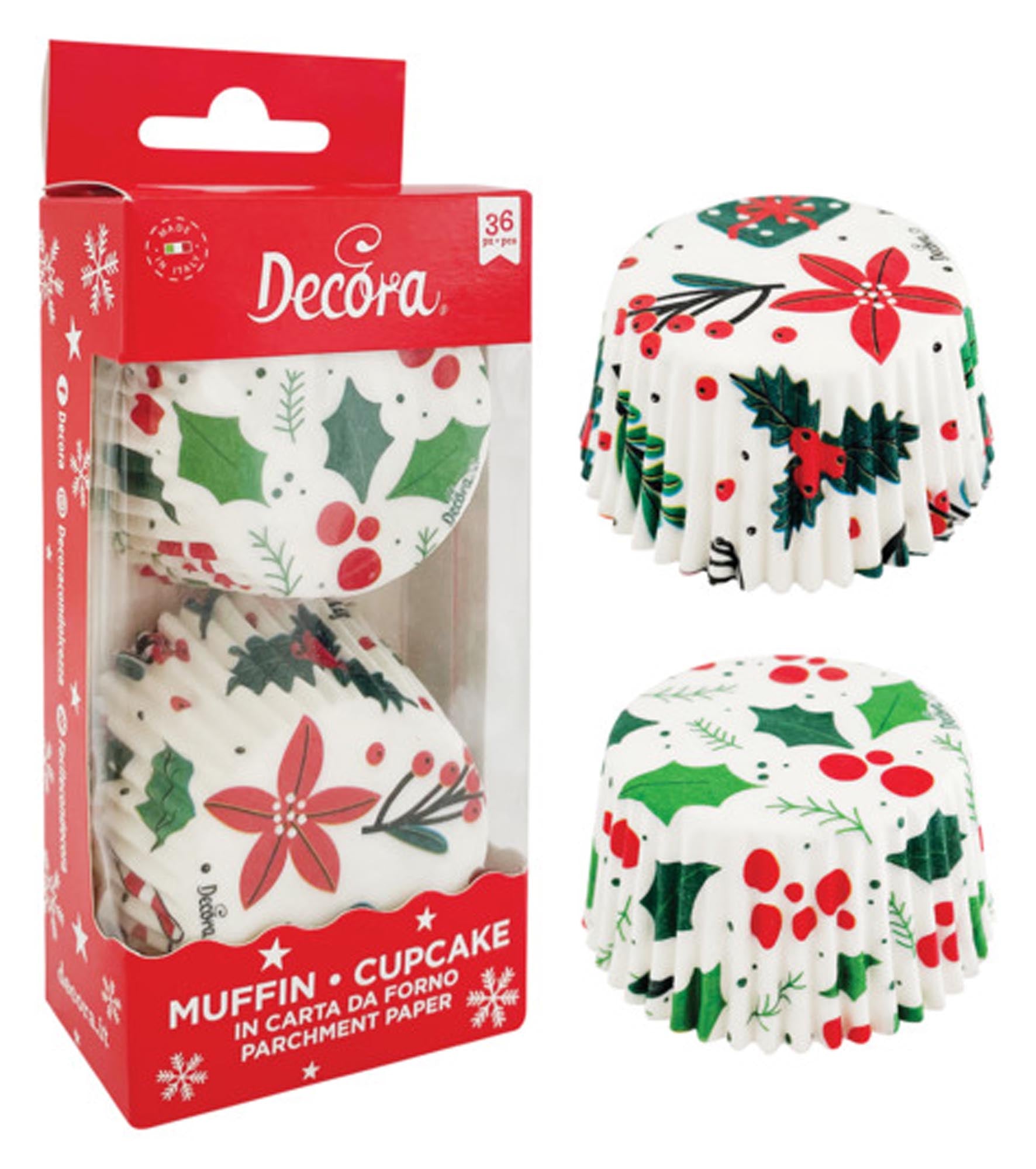 Entdecken Sie die DECORA X-Mas Beste Wünsche Papier-Backförmchen (36 Stück) für festliche Muffins und Cupcakes. Non-Stick, 5x3,2 cm, ideal für Weihnachtsbäckerei!