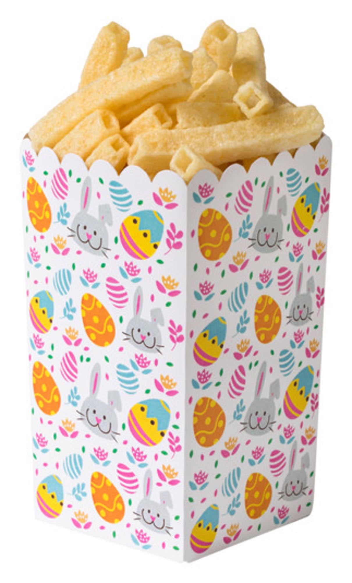 Entdecken Sie die DECORA Party-Boxen Ostern 6er Karton (7x7x14 cm) für stilvolle Aufbewahrung von Ostern-Gebäck. Ideal für Ihre Ostertafel!