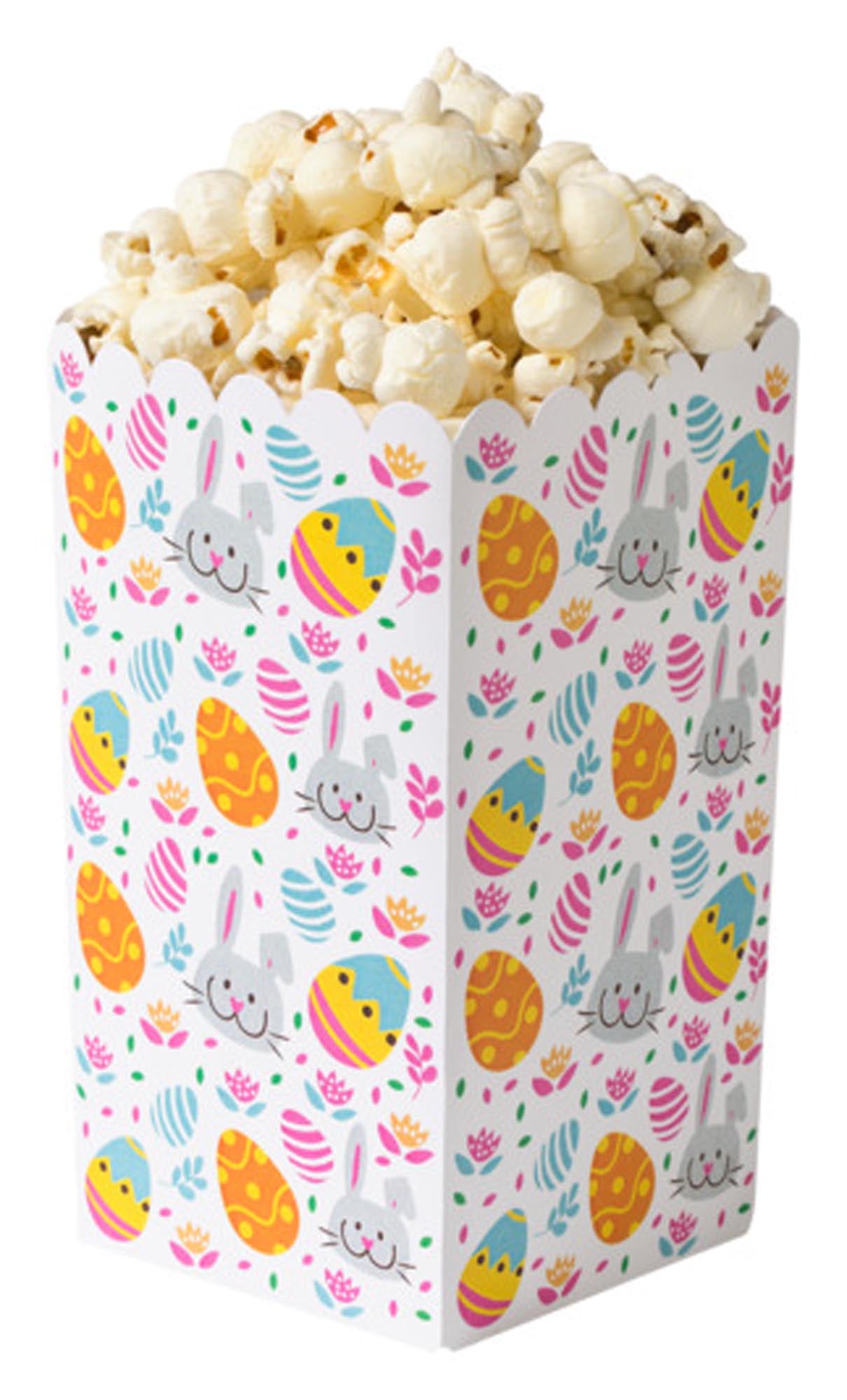 Stilvolle Party-Boxen Ostern von DECORA: Perfekt für Gebäck, mit fröhlichem Design, 7x7x14 cm, umweltfreundlich und stapelbar.