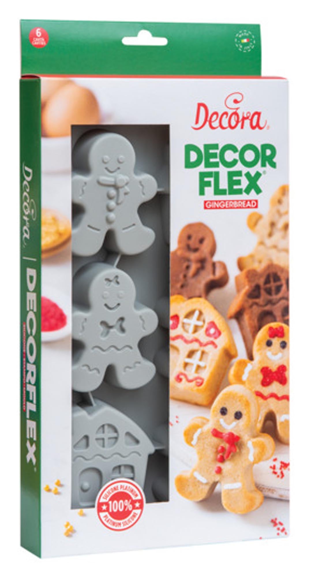 Kreative Silikonbackform von DECORA für 6 Weltraum-Motivkuchen, 30x17x3 cm, lebensmittelecht, spülmaschinenfest, ideal für Kinderpartys.