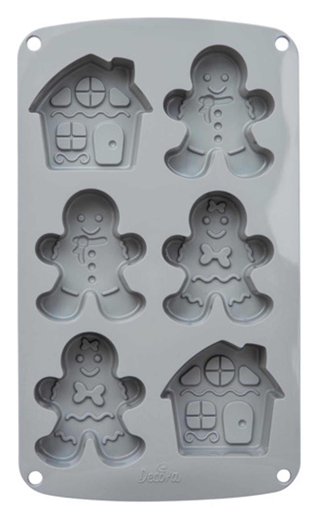 Entdecken Sie die DECORA Silikonbackform für 6 Lebkuchenmänner, 30x17x3 cm. Perfekt für festliche Backprojekte und kreative Geschenke!