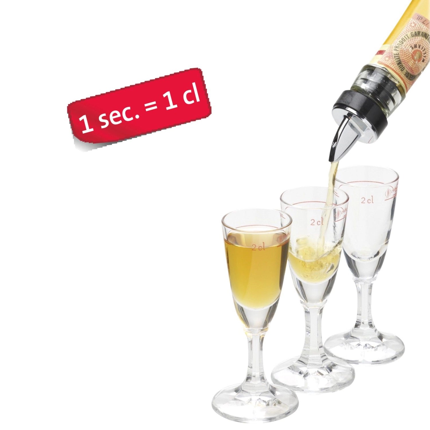 Erleben Sie mit den 4 Jet-Pour Ausgiessern von Westmark präzises Ausgießen für Cocktails und Getränke. Transparent, ergonomisch und langlebig!