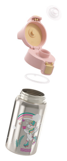 Die SIGG Bottle Shield One Uni Skate 0.5 l ist die ideale Trinkflasche für Kinder: sicher, umweltfreundlich und mit praktischem One-Verschluss.
