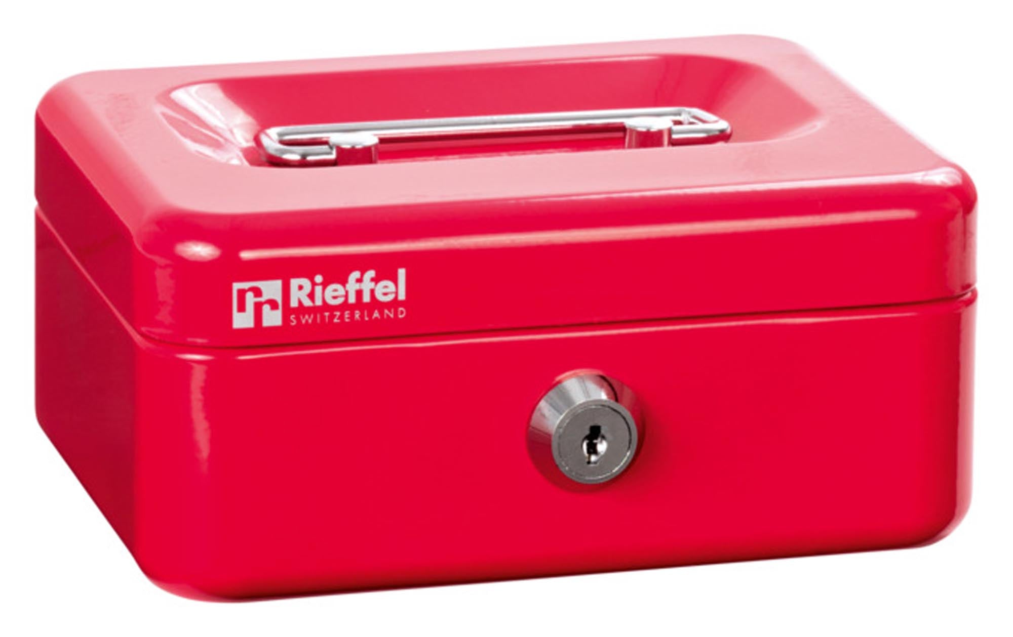 Entdecken Sie die rote Sparbüchse KIKA von RIEFFEL! Mit Einwurfschlitz und Zylinderschloss ist sie ideal für sicheres Sparen. Kompakt, robust und stilvoll!