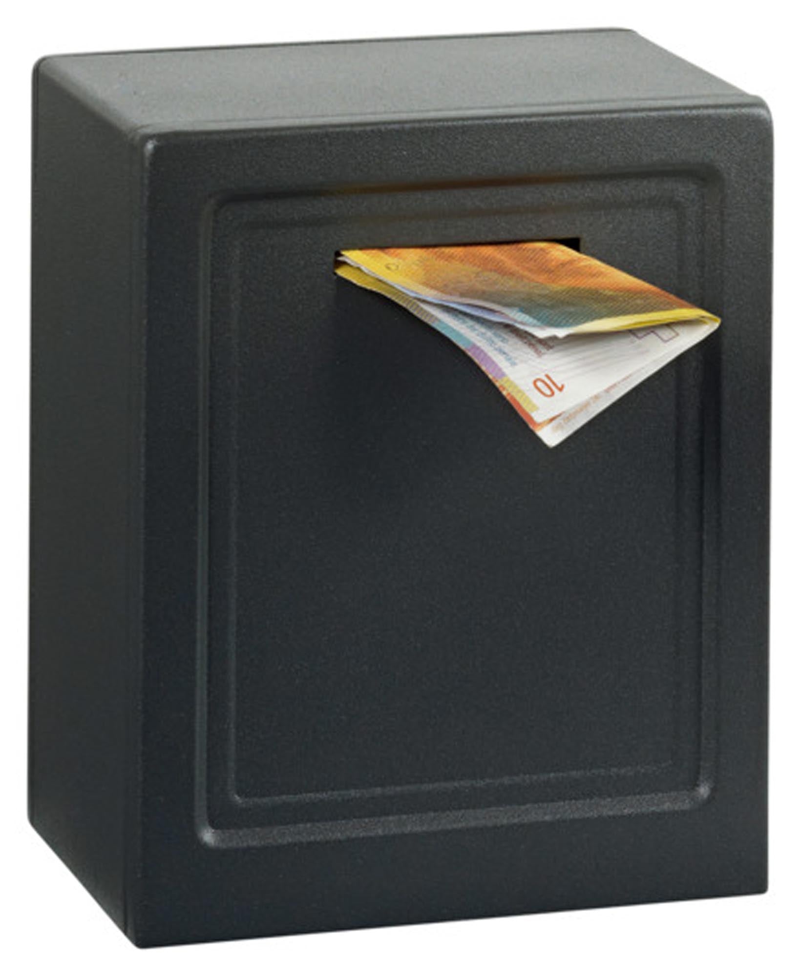 "My first Safe" Sparbüchse von RIEFFEL: Kompakt (135x110x80 mm), mit Einwurfschlitz & Zahlenschloss. Ideal für kleine Sparfüchse.