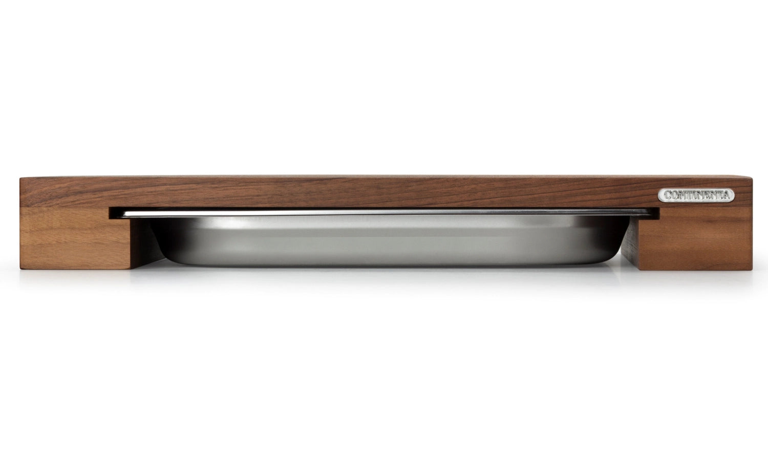 Planche à découper en noyer avec tiroir en acier inoxydable, 39x27x6 cm