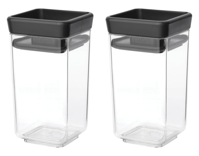 BRABANTIA Vorratsdosen Set Tasty+ 2-teilig dark grey 2x0.15 l in präsentiert im Onlineshop von KAQTU Design AG. Aufbewahrungsdose ist von BRABANTIA