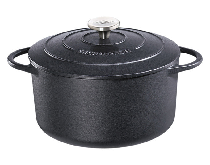 KÜCHENPROFI Bratentopf Guss emailliert schwarz 6.6 l ø 28x13 cm in präsentiert im Onlineshop von KAQTU Design AG. Topf ist von KÜCHENPROFI
