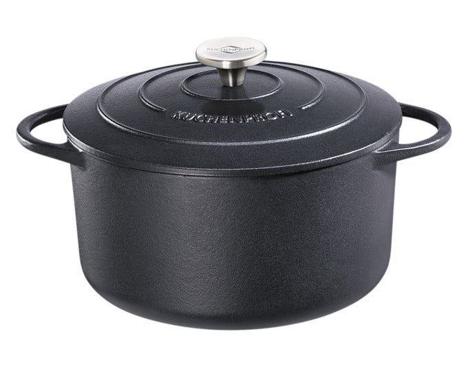 KÜCHENPROFI Bratentopf Guss emailliert schwarz 6.6 l ø 28x13 cm in präsentiert im Onlineshop von KAQTU Design AG. Topf ist von KÜCHENPROFI