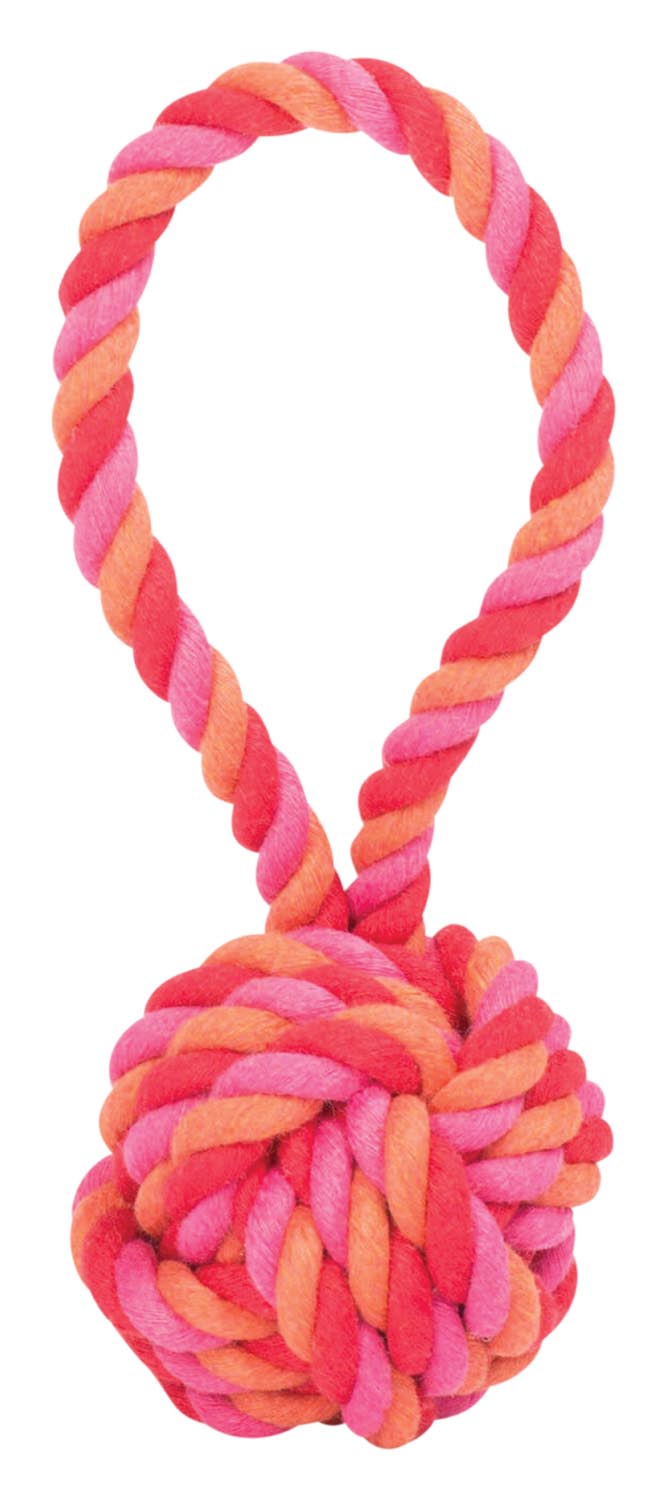 Entdecken Sie den LABONI Schleuderball Baumwolle maxi 9x9x22 cm in rot – das ideale Spielzeug für aktive Hunde! Robuste Baumwolle, perfekt für Apportieren und Zerren.