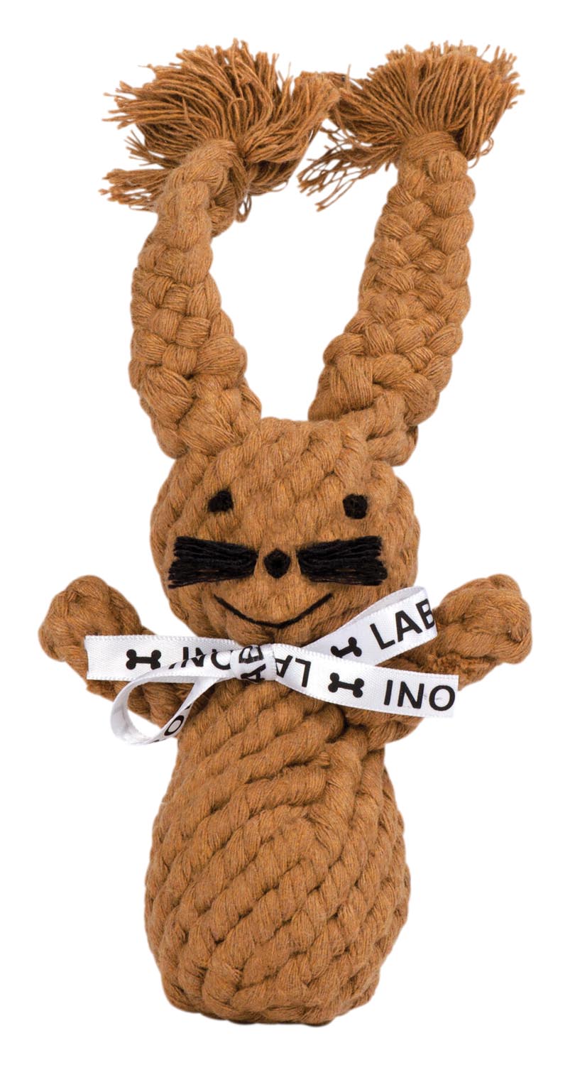 Entdecken Sie den LABONI Heinrich Hase, ein robustes Hundespielzeug aus 100% Baumwolle. Ideal zum Kauen, Apportieren und Kuscheln!