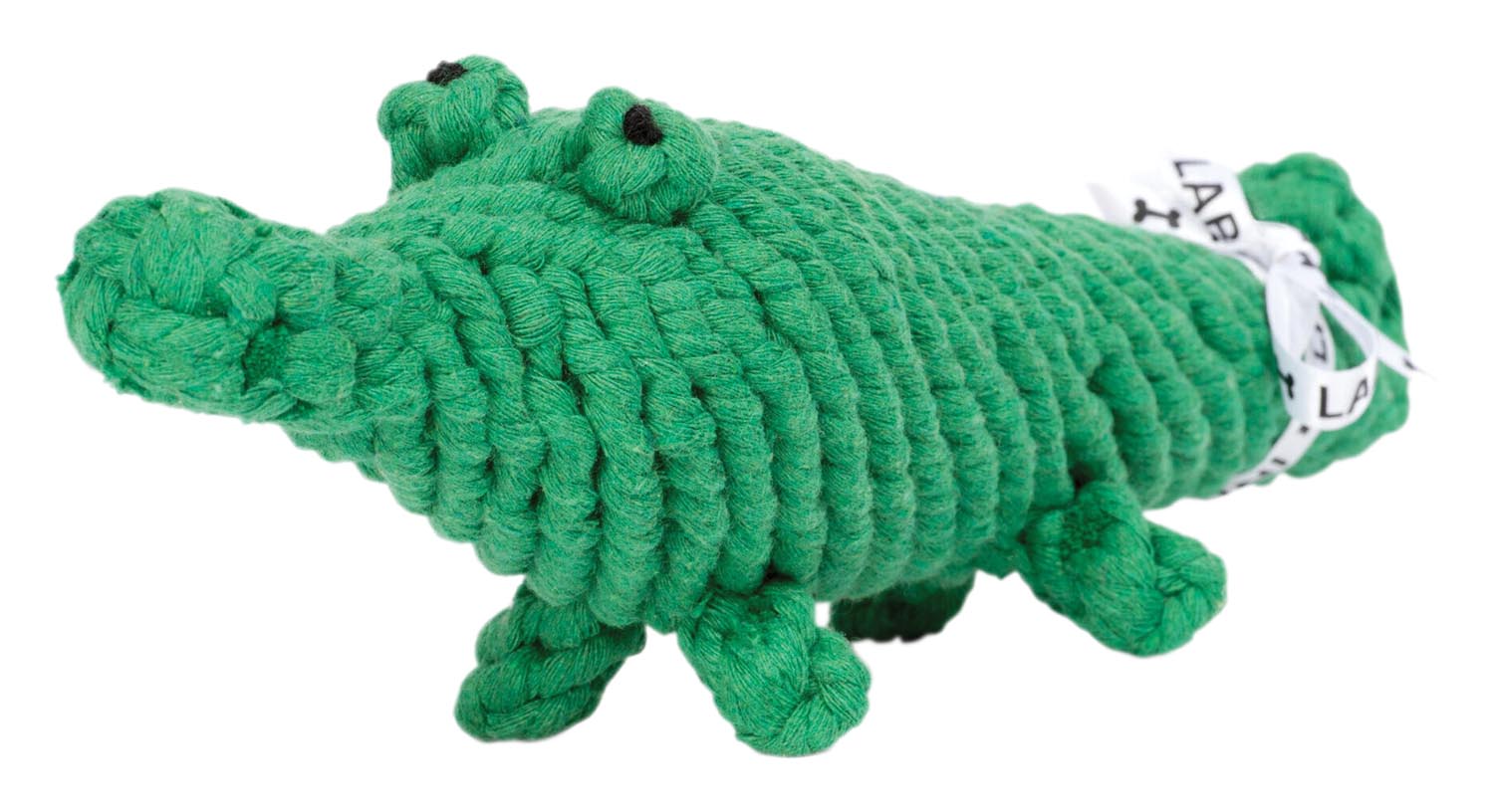 Entdecken Sie das LABONI Kalli Krokodil, ein umweltfreundliches Hundespielzeug aus 100% Baumwolle. Ideal zum Kauen, Apportieren und zur Zahnpflege!