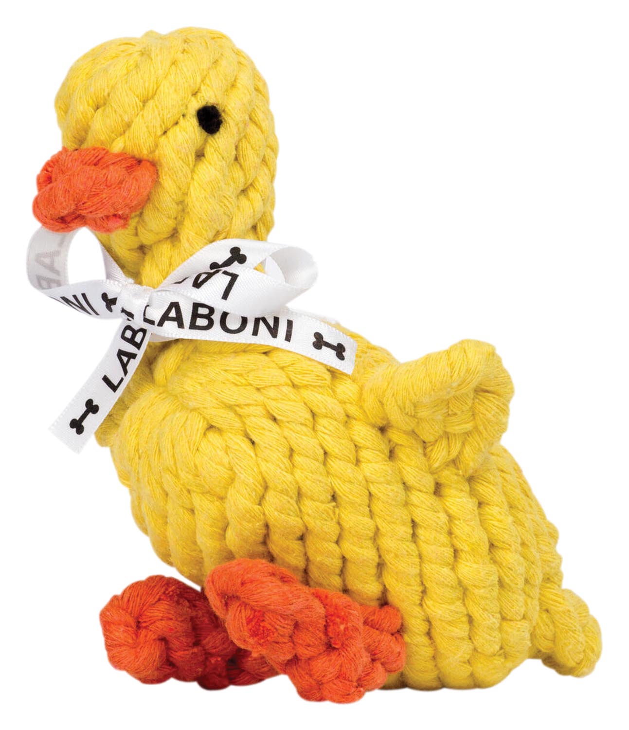 Entdecken Sie die Emma Ente von Laboni: langlebiges Hundespielzeug aus 100% Baumwolle mit Quietscher, ideal für aktive Hunde. Leicht zu reinigen!