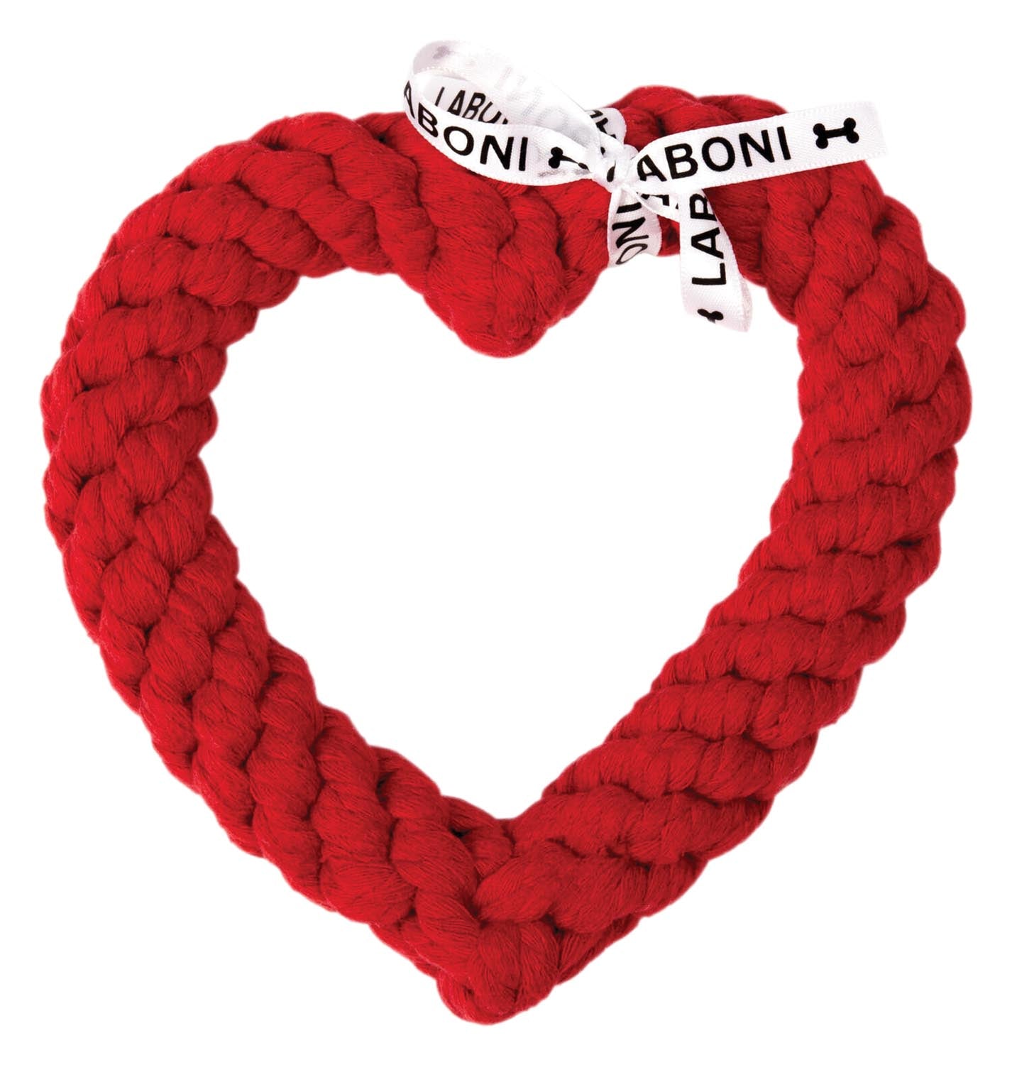 Entdecken Sie das LABONI Hertha Heart Spielzeug aus 100% Baumwolle. Ideal für interaktive Spiele, fördert es die Zahngesundheit und das Wohlbefinden Ihres Hundes.