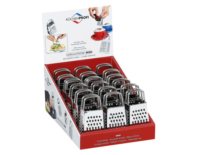 KÜCHENPROFI Vierkantreibe Mini Inox Grob-/Fein-/Kronenreibe und Hobel 8 cm in präsentiert im Onlineshop von KAQTU Design AG. Küchenhelfer ist von KÜCHENPROFI