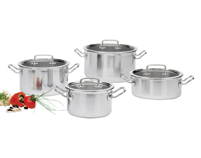 SPRING Topf-Set Brigade Basic 4-teilig mit Glasdeckel in präsentiert im Onlineshop von KAQTU Design AG. Topf ist von SPRING